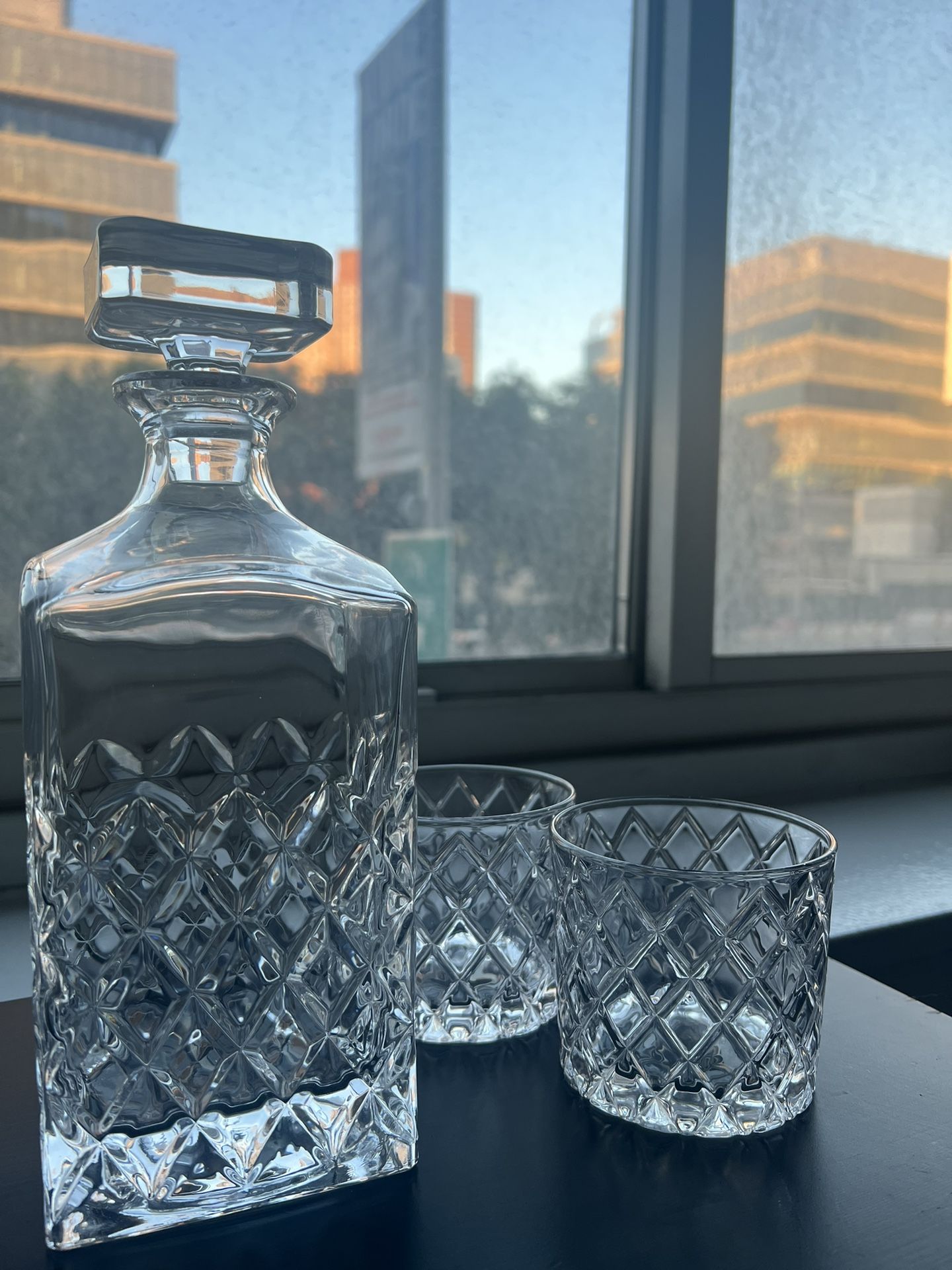 CB2 Crystal Decanter and Glass Set - MOVING OUT SALE βοΈ