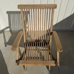 4 Solid Teak Foldable Armchairs 