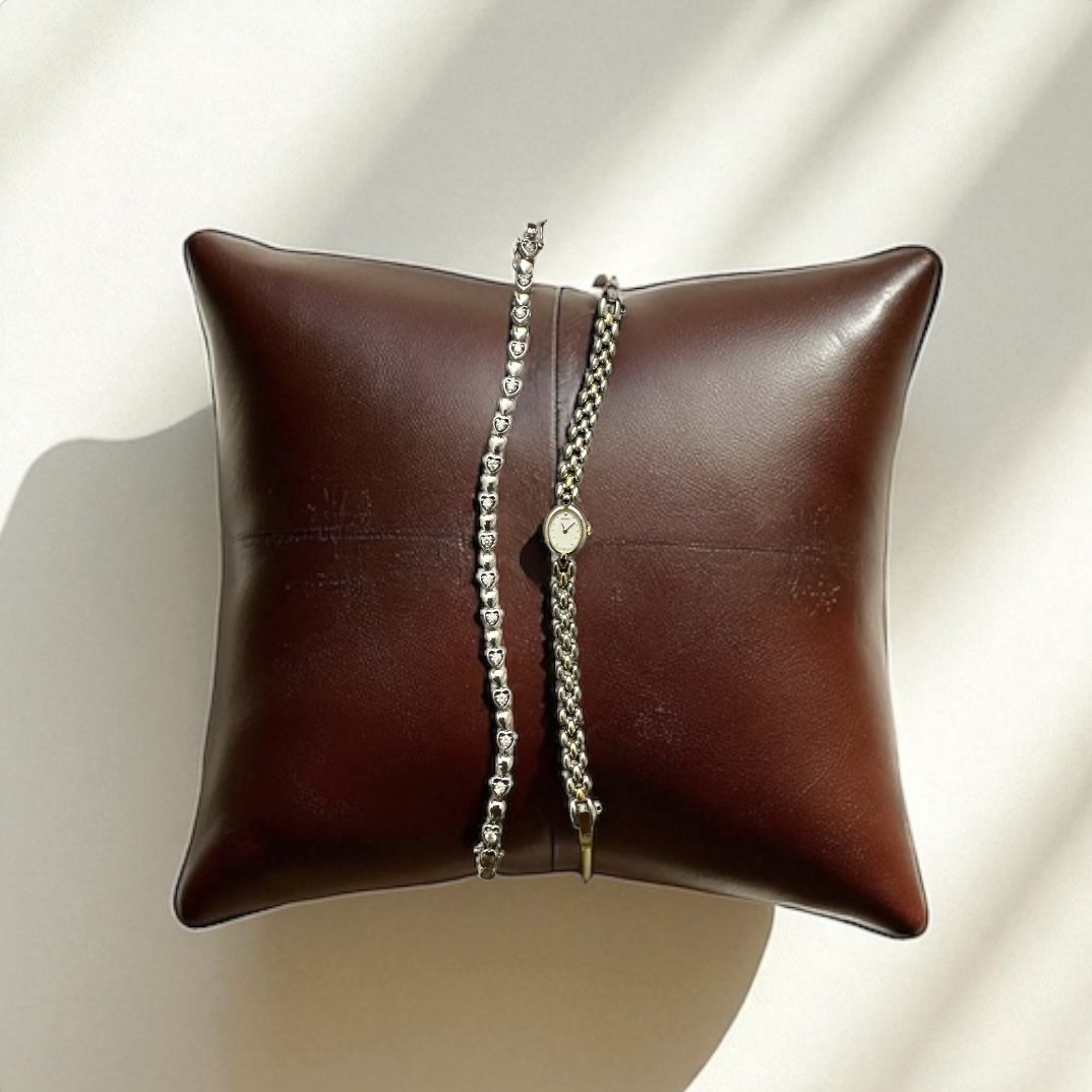 Seiko Silver Watch & Silver Heart Bracelet