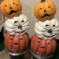 Two brand new outdoor pumpkin topiaries 
