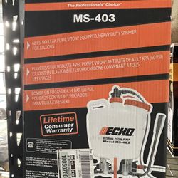 Echo Ms403 4 Gal Professional Sprayer New