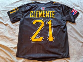 Roberto Clemente #21 Puerto Rico Brown Jersey; Boy’s L