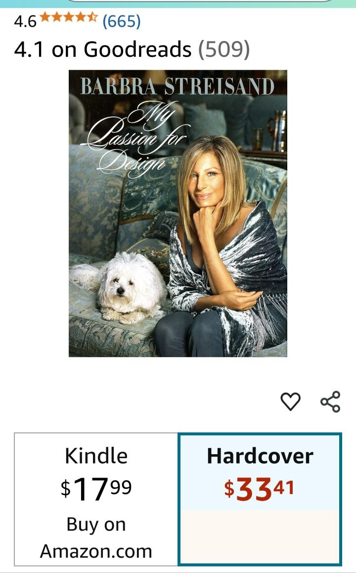 Barbra Streisand Passion For Design Hardcover
