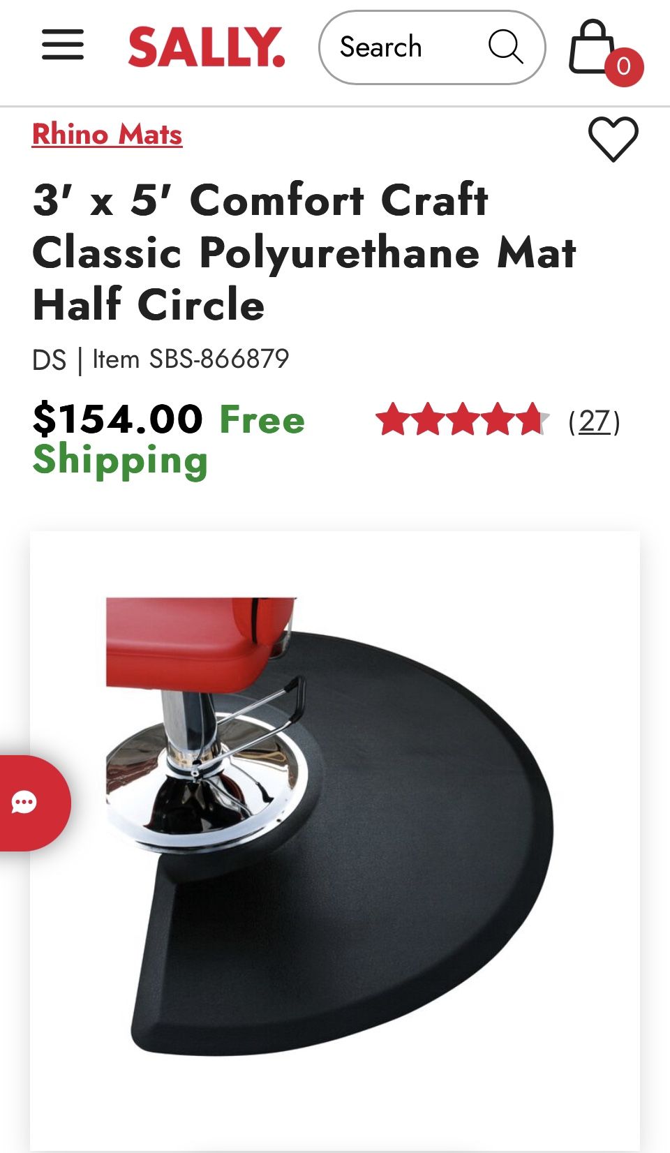 Rhino Comfort Craft Classic Salon Half Circle Anti Fatigue Matt