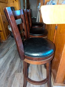 3 bar counter height vinyl wood stools