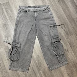 Wild fable gray mid rise baggy cargo