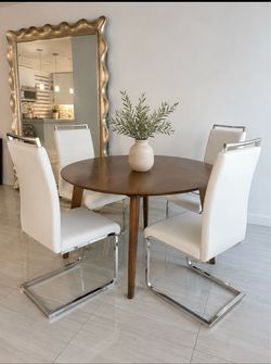 Modern Dining Table + 4 Chairs Set