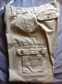 IRON CO Khaki Cargo pants 40x32