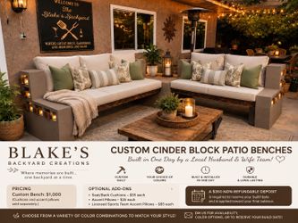 Custom Handcrafted Outdoor Patio Bench | Front Porch & Backyard Seating