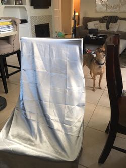 Silver satin chair covers