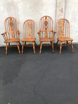 4 wooden chairs