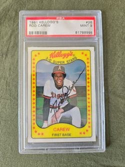 ROD CAREW 1981 Kellogg's #26 PSA Graded Card MINT 9 MLB California Angels