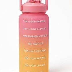 64oz Motivational Water Bottle pink