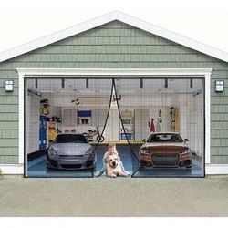 Magnetic Garage Door Screen for 2 Car 16x7 FT, innhom Garage Screen Doors for 2 Car Garage, Double Door Screen Magnetic Closure Mesh Screen Door with 