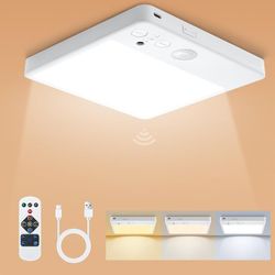 BRAND NEW 7000mAh Rechargeable Motion Sensor Magnetic Mount LED Light with Remote, 3 Color Temperatures & Dimmable for Bathroom,Stairs, Hallway,Garag