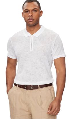 NWOT GUESS Mens  Gauze Jersey Zip Polo Size XL