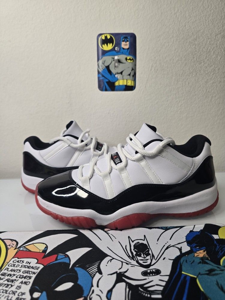 Concord Bred Jordan 11 Lows, Size 9.5