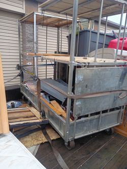 Metal cart on wheels heavy duty