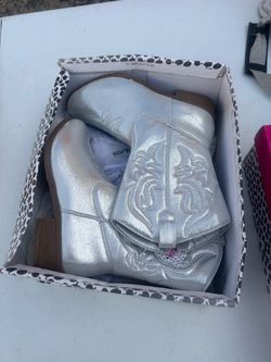 Silver Metallic Western Cowboy Boots