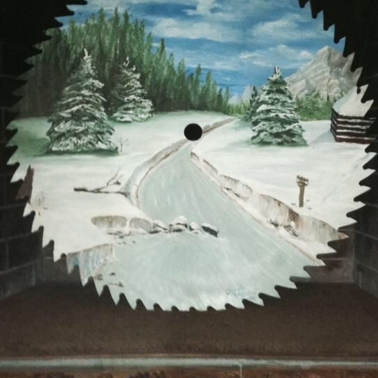 ** One Of A Kind ** Hand Painted Circular Saw Blade-REDUCED **