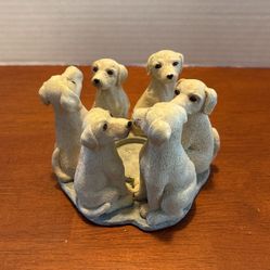 Yellow Labrador Dog Candle Holder Continental Creation True Friends Play B30