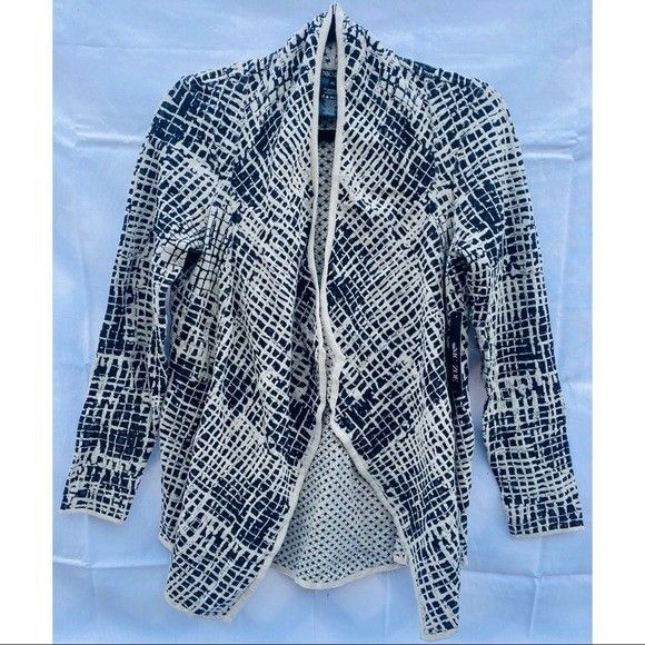 Nic+Zoe Geometric Print Cardigan Petite New