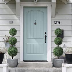 Artificial Topiaries Ball Tree Outdoor, 3.3ft Fake Topiary Triple Ball Boxwood Trees(2 Pieces)