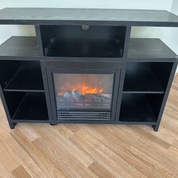 TV Stand / Bookshelf / Entryway Table with Electric Fireplace Heater
