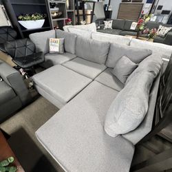 Gray Sofa Chaise W/ Ottoman $699🩶👏🏼