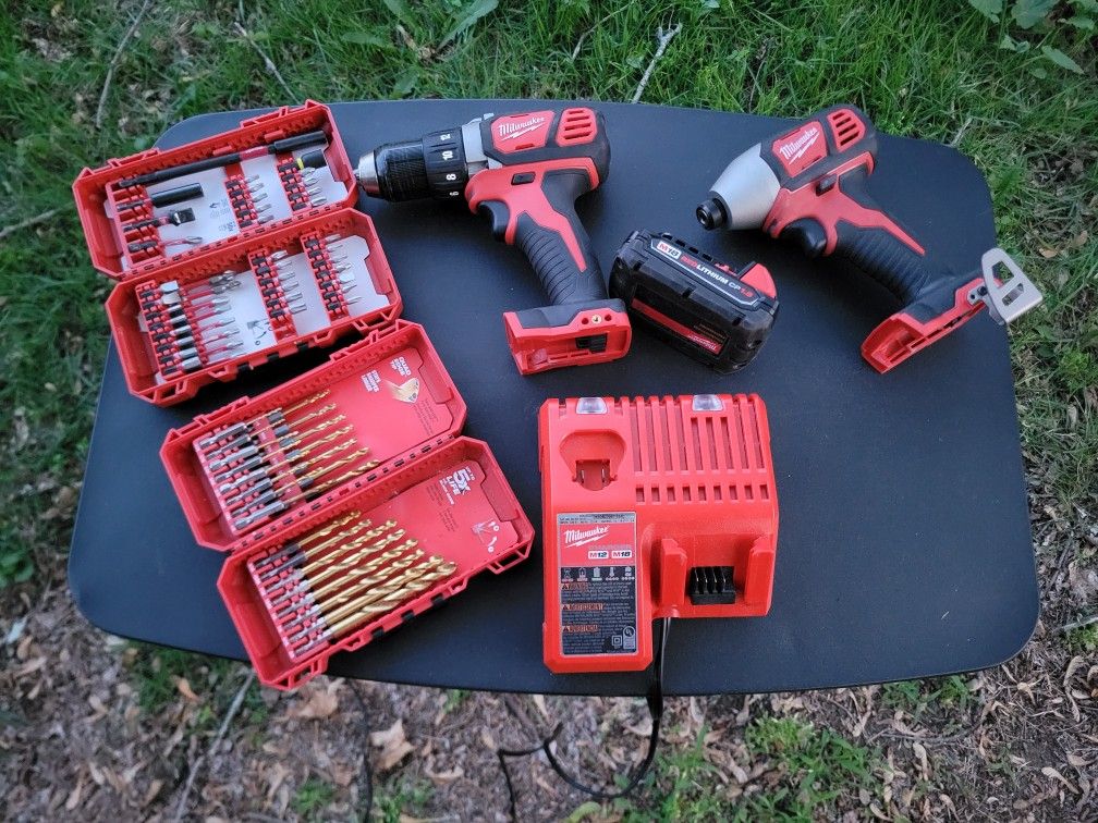M18 18V Lith-Ion Cordless Drill Driver/Impact Driver Combo Kit, 2 1. 5Ah Battery, Charger and Bits