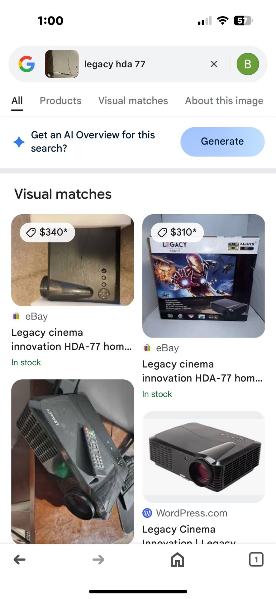 Projector With Screen And Ceiling Mount