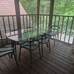 BRAND NEW!! Glass Patio TABLE AND CHAIRS