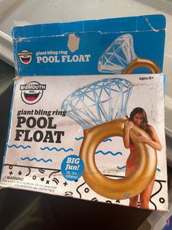 Giant Bling Ring Swimming Inflatable Pool Toy Float Party Engagement 5ft. 2in.