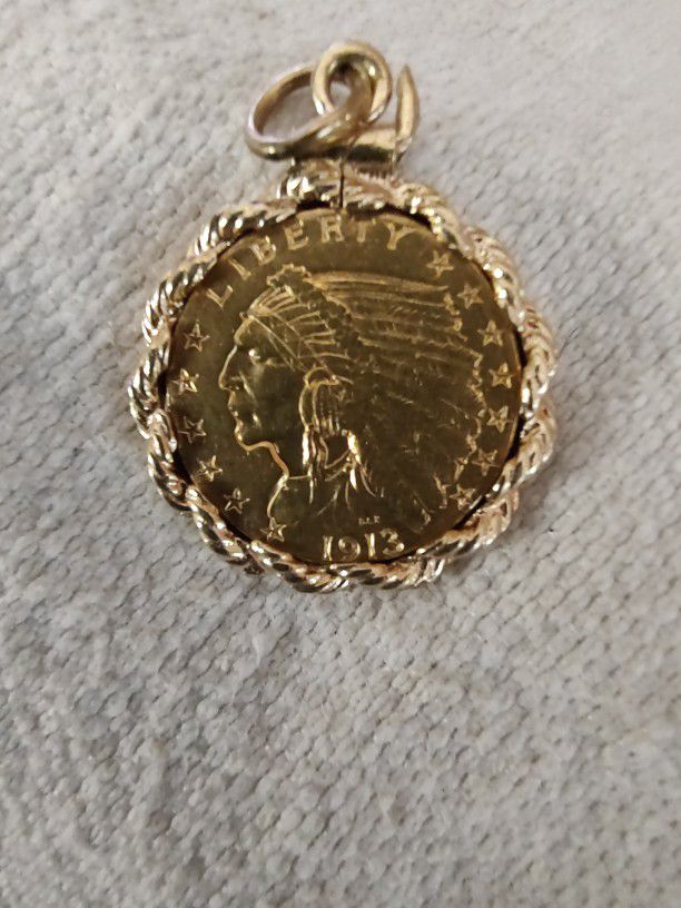 2.5 1913 Gold Indian Head bezel 
