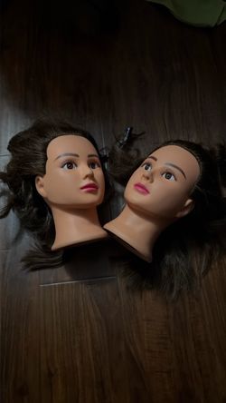 Cosmetology Mannequin Heads with Dark Hair – Set of 2