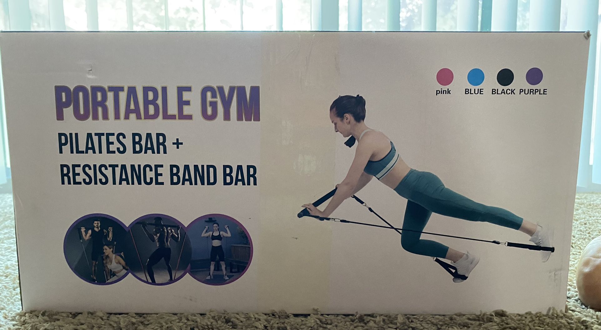 Portable Gym:Pilates Bar & Resistance Band