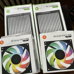 Two EKWB 280mm Radiators And Two PC Fans