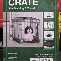 24 in. D x 20 in. H x 18 in. W Small Collapsable Dog Crate Kennel