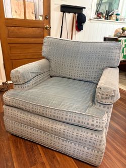 Light Blue Upholstered Armchair