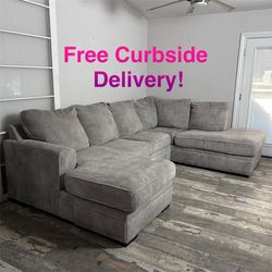 Free Curbside Delivery! Double Chaise Sectional Couch