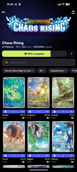 Pokemon Chaos Rising Binder 75% Done