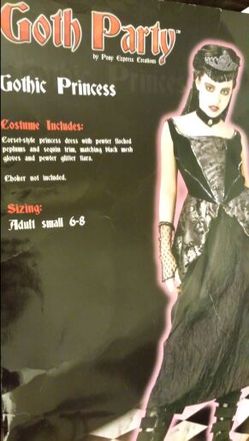 Costume Goth princess Adult 6-8