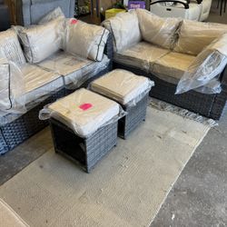 2 Loveseats And 2 Footstools 