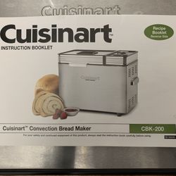 Cuisine Art Convection Bread Maker With Instructions