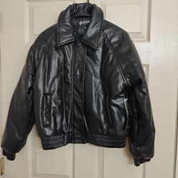 Synthetic Leather Black Jacket