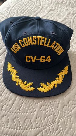 navy blue USS Constellation CV-64 snapback hat