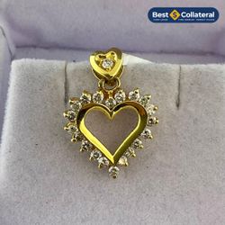 Diamond Heart Pendant In 14k Gold
