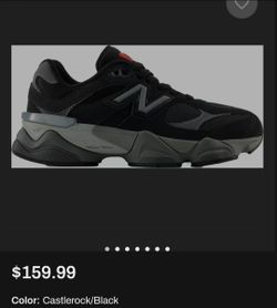 New Balance 9060 Castlerock Black Sneakers(size 7 W)