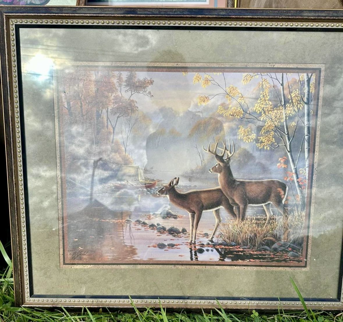 Home Interior Vintage Peaceful Deer Framed Picture