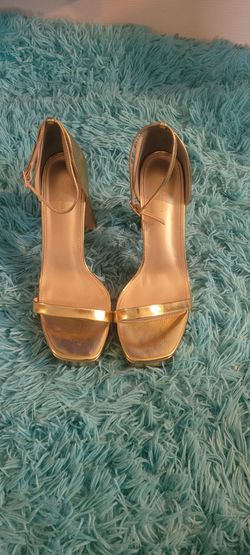 Gold platform heels